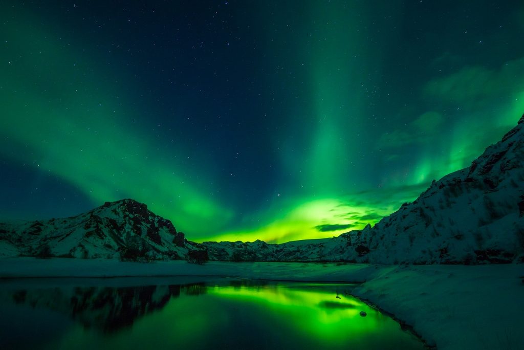 The Northern Lights captured with a long exposure 