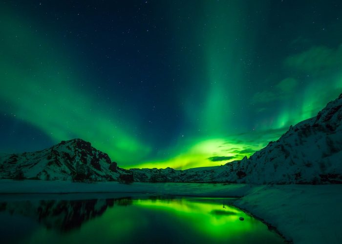 The Northern Lights captured with a long exposure